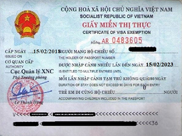 Thu tuc, ho so xin giay mien thi thuc 5 nam cho nguoi nuoc ngoai